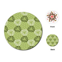 Pattern Green Playing Cards Single Design (round) by designsbymallika