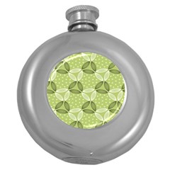 Pattern Green Round Hip Flask (5 Oz) by designsbymallika