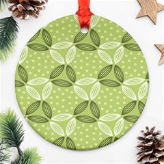 Pattern Green Round Ornament (two Sides) by designsbymallika