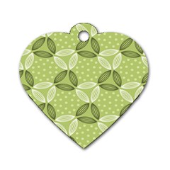 Pattern Green Dog Tag Heart (one Side) by designsbymallika