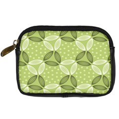 Pattern Green Digital Camera Leather Case by designsbymallika