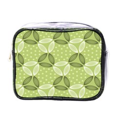 Pattern Green Mini Toiletries Bag (one Side) by designsbymallika