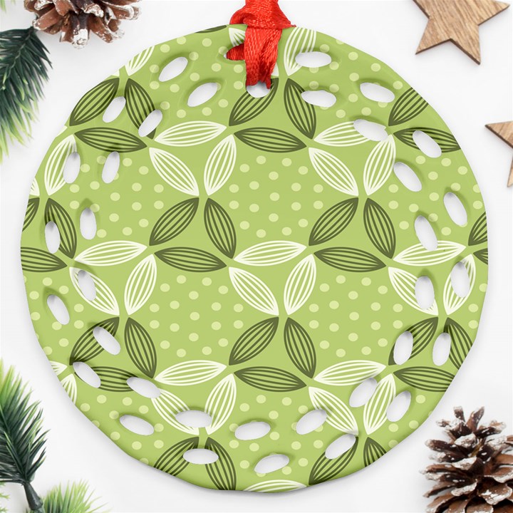 Pattern GREEN Ornament (Round Filigree)