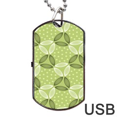 Pattern Green Dog Tag Usb Flash (two Sides) by designsbymallika