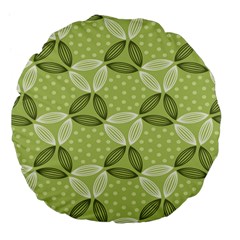 Pattern Green Large 18  Premium Flano Round Cushions by designsbymallika