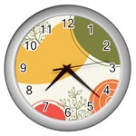 MULTI COLOR PATTERN Wall Clock (Silver) Front