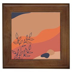 Orange Pattern Framed Tile by designsbymallika