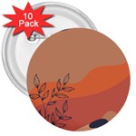 ORANGE PATTERN 3  Buttons (10 pack)  Front