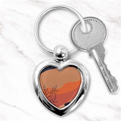 Orange Pattern Key Chain (heart) by designsbymallika