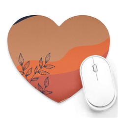 Orange Pattern Heart Mousepad by designsbymallika