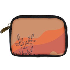 Orange Pattern Digital Camera Leather Case by designsbymallika