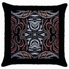 Autumn Patterns Throw Pillow Case (black) by kaleidomarblingart