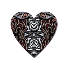 Autumn Patterns Heart Magnet by kaleidomarblingart