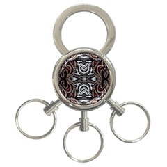 Autumn Patterns 3-ring Key Chain by kaleidomarblingart