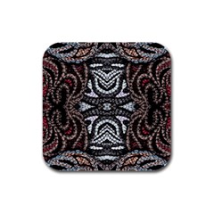 Autumn Patterns Rubber Square Coaster (4 Pack) by kaleidomarblingart