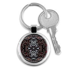 Autumn Patterns Key Chain (round) by kaleidomarblingart