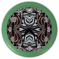 Autumn Patterns Color Wall Clock by kaleidomarblingart