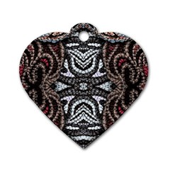 Autumn Patterns Dog Tag Heart (one Side) by kaleidomarblingart