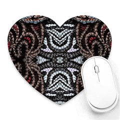 Autumn Patterns Heart Mousepad by kaleidomarblingart