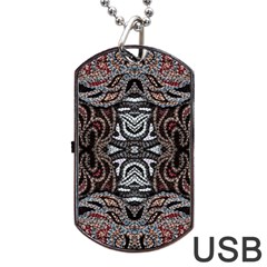 Autumn Patterns Dog Tag Usb Flash (one Side) by kaleidomarblingart