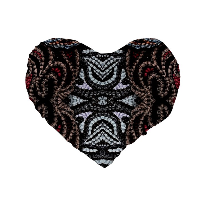 Autumn patterns Standard 16  Premium Flano Heart Shape Cushions