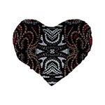 Autumn patterns Standard 16  Premium Flano Heart Shape Cushions Back