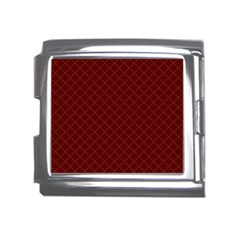 Diagonal Dark Red Small Plaids Geometric  Mega Link Italian Charm (18mm) by ConteMonfrey