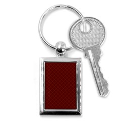 Diagonal Dark Red Small Plaids Geometric  Key Chain (rectangle) by ConteMonfrey