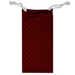 Diagonal Dark Red Small Plaids Geometric  Jewelry Bag by ConteMonfrey