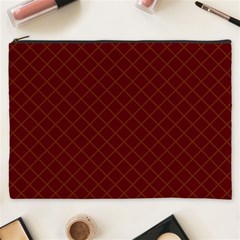 Diagonal Dark Red Small Plaids Geometric  Cosmetic Bag (xxxl) by ConteMonfrey