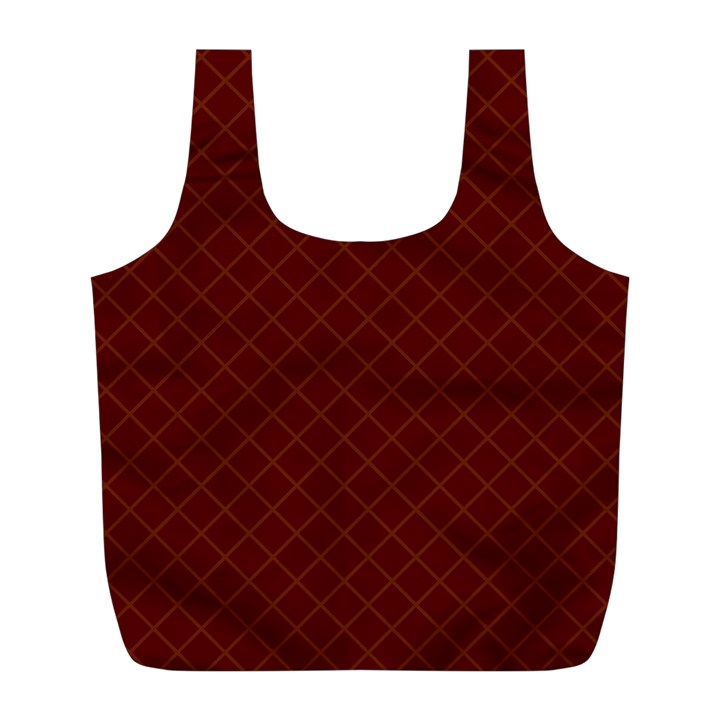 Diagonal Dark Red Small Plaids Geometric  Full Print Recycle Bag (L)