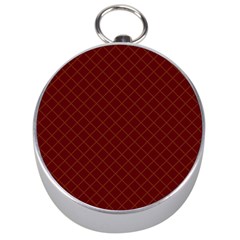 Diagonal Dark Red Small Plaids Geometric  Silver Compasses by ConteMonfrey