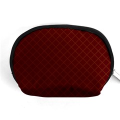 Diagonal Dark Red Small Plaids Geometric  Accessory Pouch (medium) by ConteMonfrey