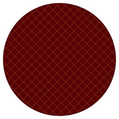 Diagonal Dark Red Small Plaids Geometric  Round Trivet by ConteMonfrey