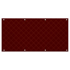 Diagonal Dark Red Small Plaids Geometric  Banner And Sign 8  X 4  by ConteMonfrey