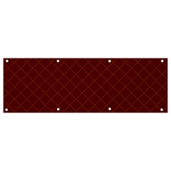 Diagonal Dark Red Small Plaids Geometric  Banner And Sign 9  X 3  by ConteMonfrey