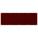 Diagonal Dark Red Small Plaids Geometric  Banner and Sign 12  x 4  Front