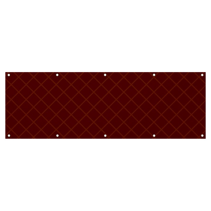 Diagonal Dark Red Small Plaids Geometric  Banner and Sign 12  x 4 