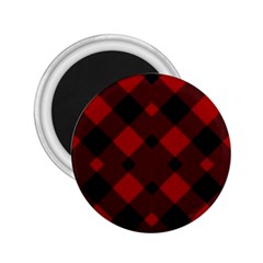 Red Diagonal Plaid Big 2 25  Magnets by ConteMonfrey