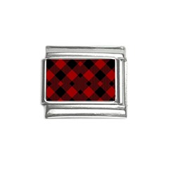 Red Diagonal Plaid Big Italian Charm (9mm) by ConteMonfrey