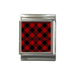 Red Diagonal Plaid Big Italian Charm (13mm) by ConteMonfrey