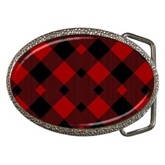 Red Diagonal Plaid Big Belt Buckles by ConteMonfrey