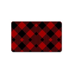 Red Diagonal Plaid Big Magnet (name Card) by ConteMonfrey