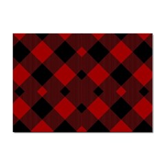 Red Diagonal Plaid Big Sticker A4 (10 Pack) by ConteMonfrey