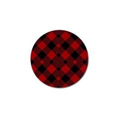 Red Diagonal Plaid Big Golf Ball Marker by ConteMonfrey