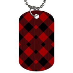 Red Diagonal Plaid Big Dog Tag (two Sides) by ConteMonfrey