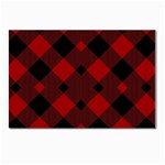 Red Diagonal Plaid Big Postcard 4 x 6  (Pkg of 10) Front