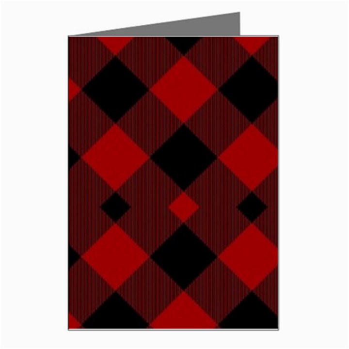 Red Diagonal Plaid Big Greeting Card