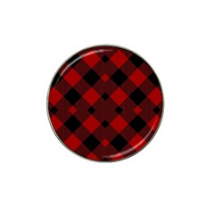 Red Diagonal Plaid Big Hat Clip Ball Marker (10 Pack) by ConteMonfrey