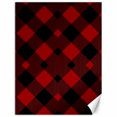 Red Diagonal Plaid Big Canvas 18  X 24  by ConteMonfrey